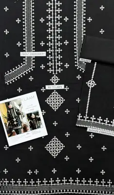 2 Pcs Women's Unstitched Embroidered Suit thumbnail 3