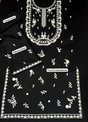 2 Pcs Women's Unstitched Embroidered Suit thumbnail 3