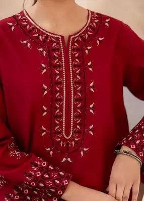 2 Pcs Women's Unstitched Embroidered Suit thumbnail 3