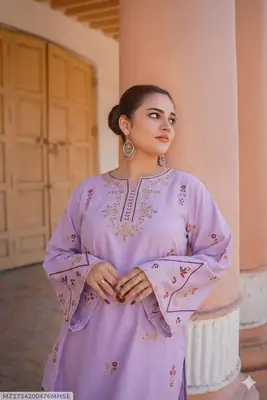 2 Pcs Women's Unstitched Embroidered Suit