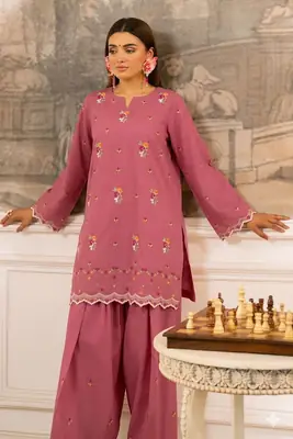 2 Pcs Women's Unstitched Embroidered Suit thumbnail 3