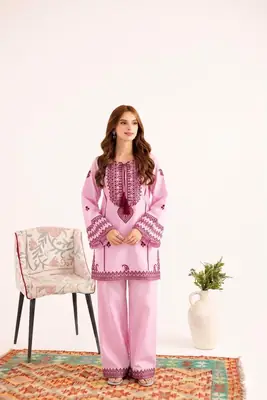 2 Pcs Women's Unstitched Embroidered Suit thumbnail 3