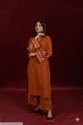 2 Pcs Women's Unstitched Embroidered Suit