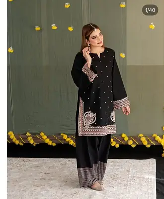 2 Pcs Women's Unstitched Embroidered Suit