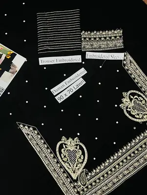 2 Pcs Women's Unstitched Embroidered Suit thumbnail 3