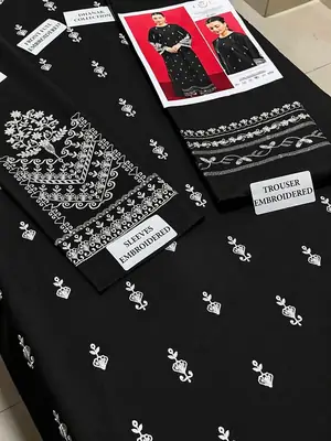 2 Pcs Women's Unstitched Embroidered Suit thumbnail 2