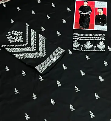 2 Pcs Women's Unstitched Embroidered Suit thumbnail 3