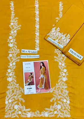 2 Pcs Women's Unstitched Embroidered Suit thumbnail 2