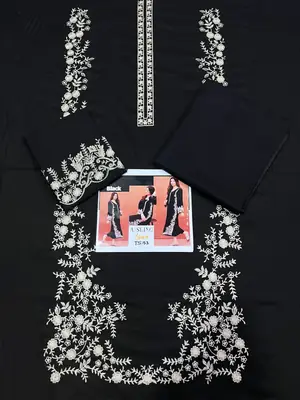 2 Pcs Women's Unstitched Embroidered Suit thumbnail 2
