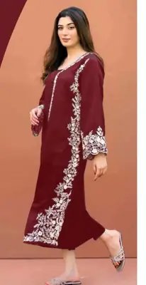 2 Pcs Women's Unstitched Embroidered Suit