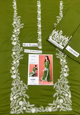 2 Pcs Women's Unstitched Embroidered Suit thumbnail 2