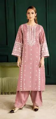 2 Pcs Women's Unstitched Embroidered Suit