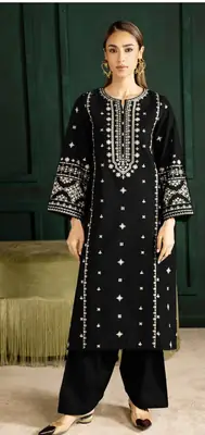 2 Pcs Women's Unstitched Embroidered Suit