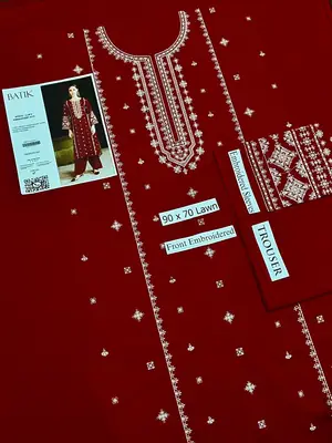 2 Pcs Women's Unstitched Embroidered Suit thumbnail 3