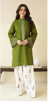 2 Pcs Women's Unstitched Embroidered Suit