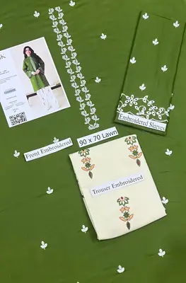 2 Pcs Women's Unstitched Embroidered Suit thumbnail 3