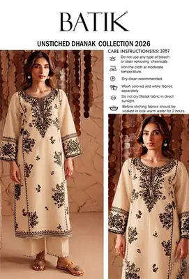 2 Pcs Women's Unstitched Embroidered Suit