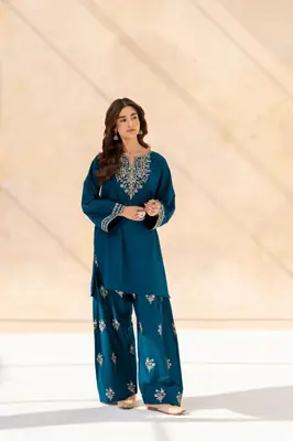 2 Pcs Women's Unstitched Embroidered Suit