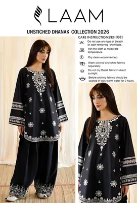 2 Pcs Women's Unstitched Embroidered Suit