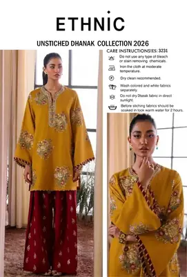2 Pcs Women's Unstitched Embroidered Suit