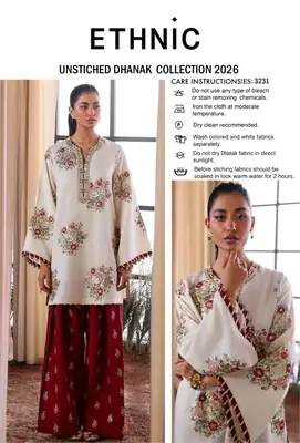 2 Pcs Women's Unstitched Embroidered Suit