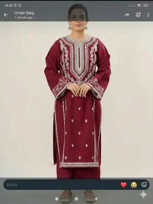 2 Pcs Women's Unstitched Embroidered Suit