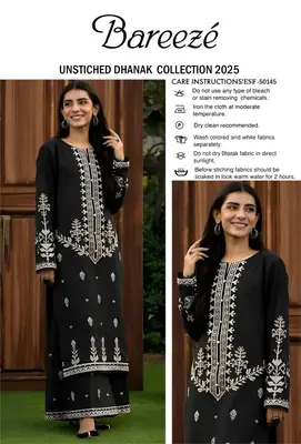 2 Pcs Women's Unstitched Embroidered Suit