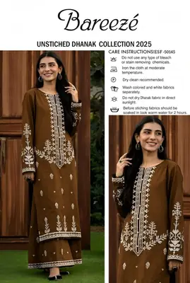 2 Pcs Women's Unstitched Embroidered Suit