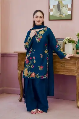 2 Pcs Women's Unstitched Embroidered Suit