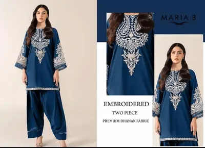2 Pcs Women's Unstitched Embroidered Suit