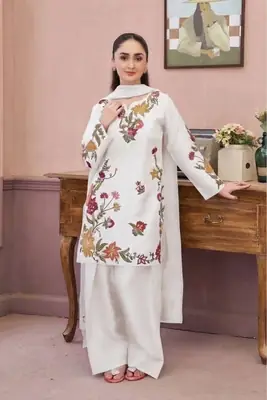 2 Pcs Women's Unstitched Embroidered Suit
