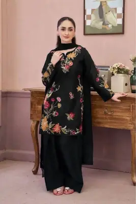 2 Pcs Women's Unstitched Embroidered Suit