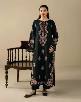 2 Pcs Women's Unstitched Embroidered Suit