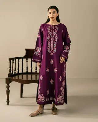 2 Pcs Women's Unstitched Embroidered Suit