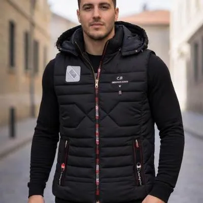 1 Pc Men's Parachute Plain Sleeveless Jacket