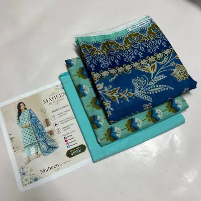 3 Pcs Women's Unstitched Printed Suit thumbnail 2