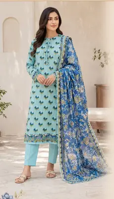 3 Pcs Women's Unstitched Printed Suit thumbnail 3