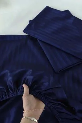 Blue Micro Cotton Double Bedsheet Set 3 Pcs thumbnail 2