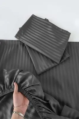 Grey Micro Cotton Double Bedsheet Set 3 Pcs thumbnail 2