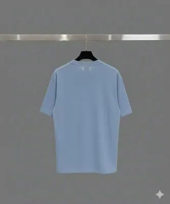 Men's Blue Printed Dri Fit T-Shirt Round Neck Small to X-Large thumbnail 3