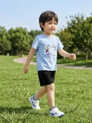 2 Pcs Girl's Cotton Printed Tracksuit