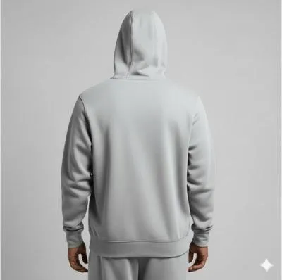 Men's Grey Fleece Hoodie Nike Slim Fit thumbnail 3