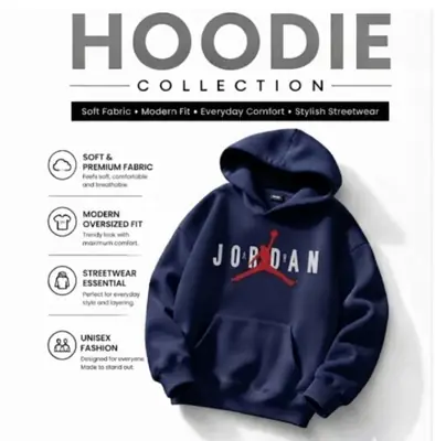 1 Pc Men's Fleece Printed Hoodie