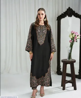 Women Black Printed Lawn 2PC Suit thumbnail 1