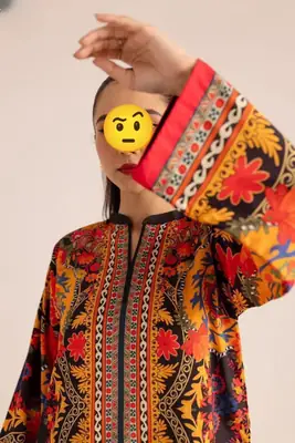 2 Pcs Women's Stitched PRINTED SHIRT WITH PRINTED FLAPPER 2 PCS SWISS LAWN thumbnail 3