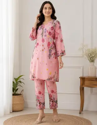 2 Pcs Women's Stitched Doria Lawn Printed Shirt And Trouser