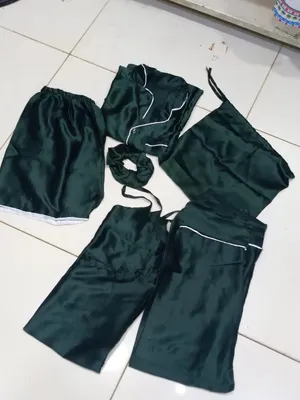 7 Pcs Women's StitchedNight suits Piping WorkOn Shirt Trouser ShortWith Seven Pieces NightwearSet thumbnail 3
