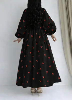 1 Pc Women's Stitched Silk Printed Maxi