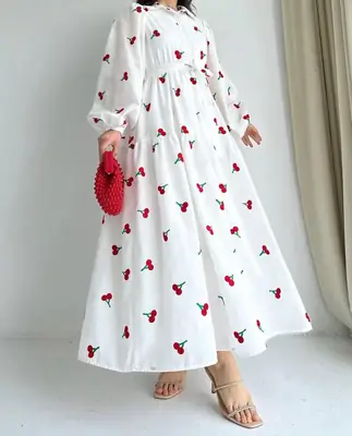1 Pc Women's Stitched Silk Printed Maxi thumbnail 2