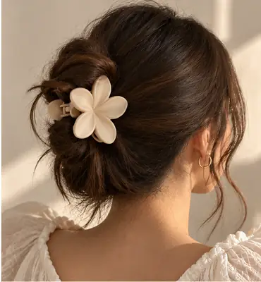 3Pcs Multicolor Flower Hair Catcher Clip - Pack of 3